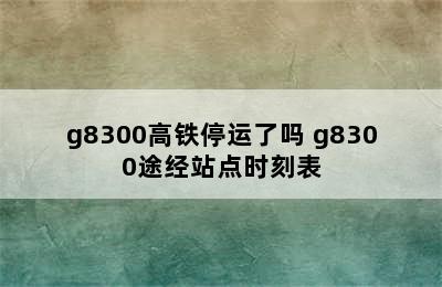 g8300高铁停运了吗 g8300途经站点时刻表